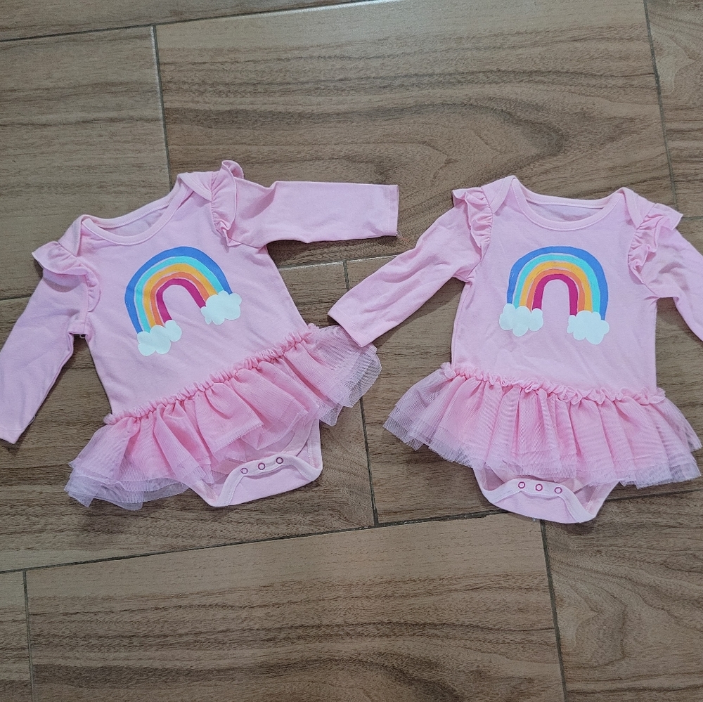 NWOT Long sleeve Rainbow Tutu Onsies